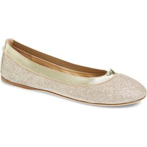 NEW $495 Jimmy Choo Gwenda Glitter Flat 39.5